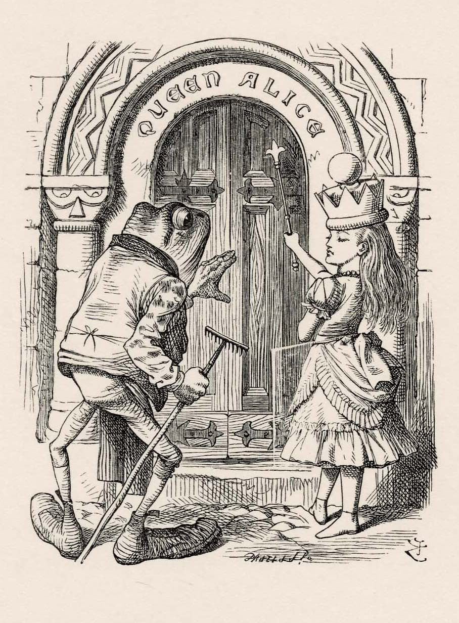 ‘Where’s the servant whose business it is to answer the door?’ woodcut
