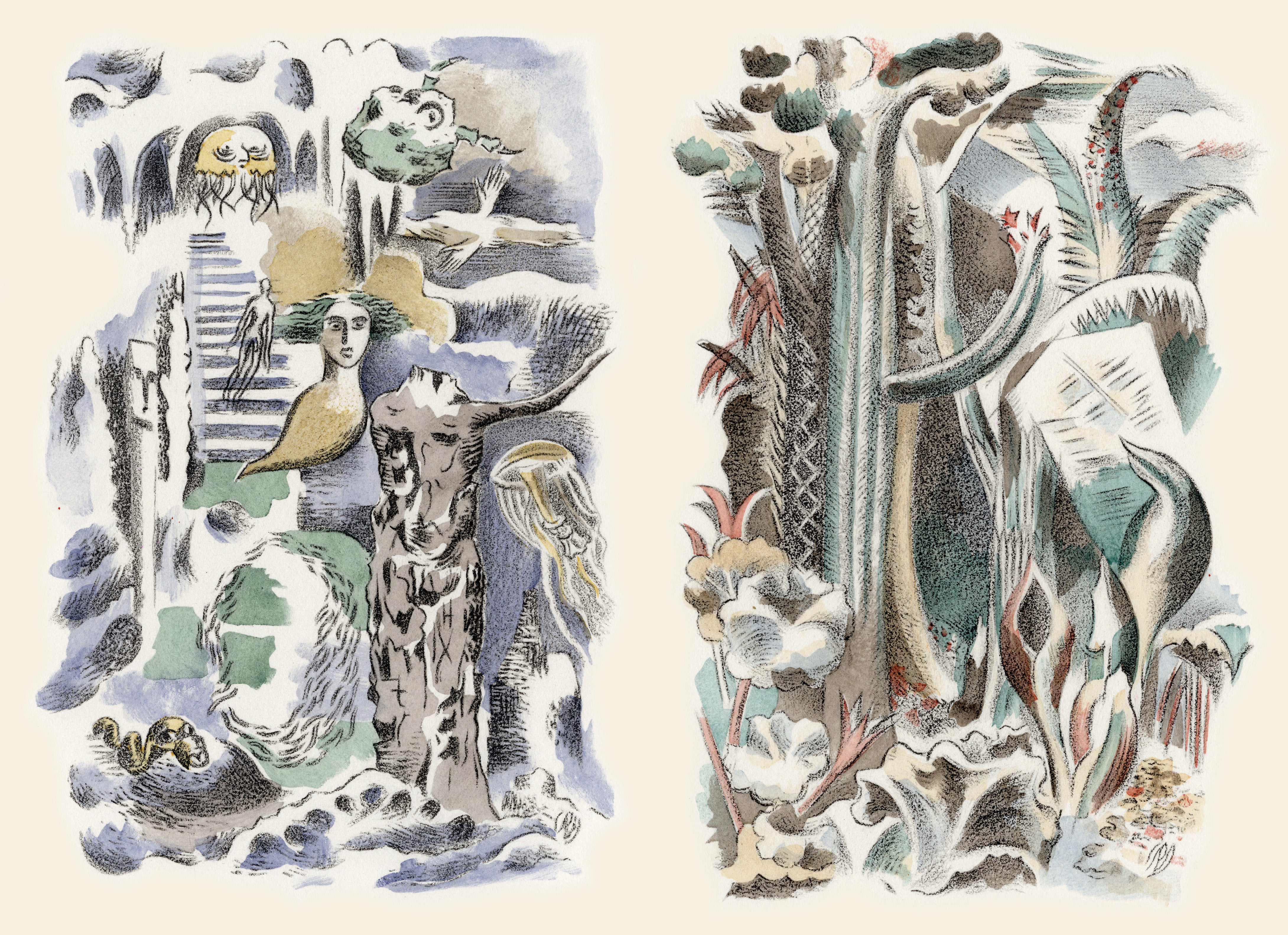 Paul Nash illustrations for Thomas Browne Urne Buriall and The Garden of Cyrus