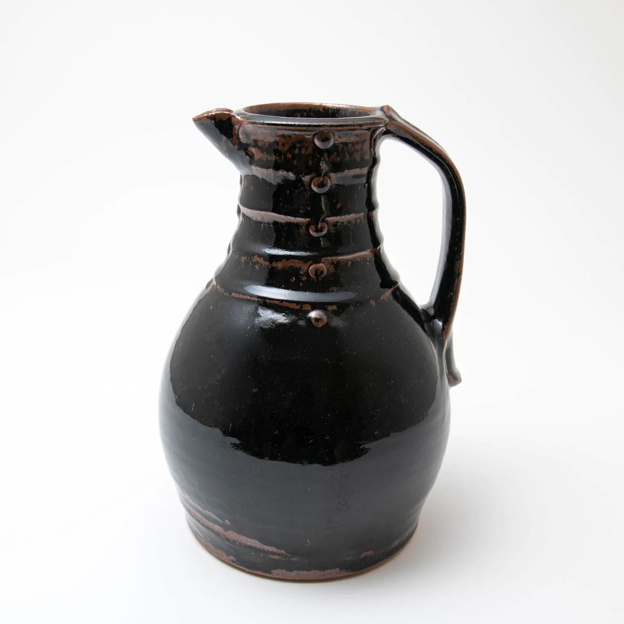 Tall Jug, Tenmoku glaze with pellets