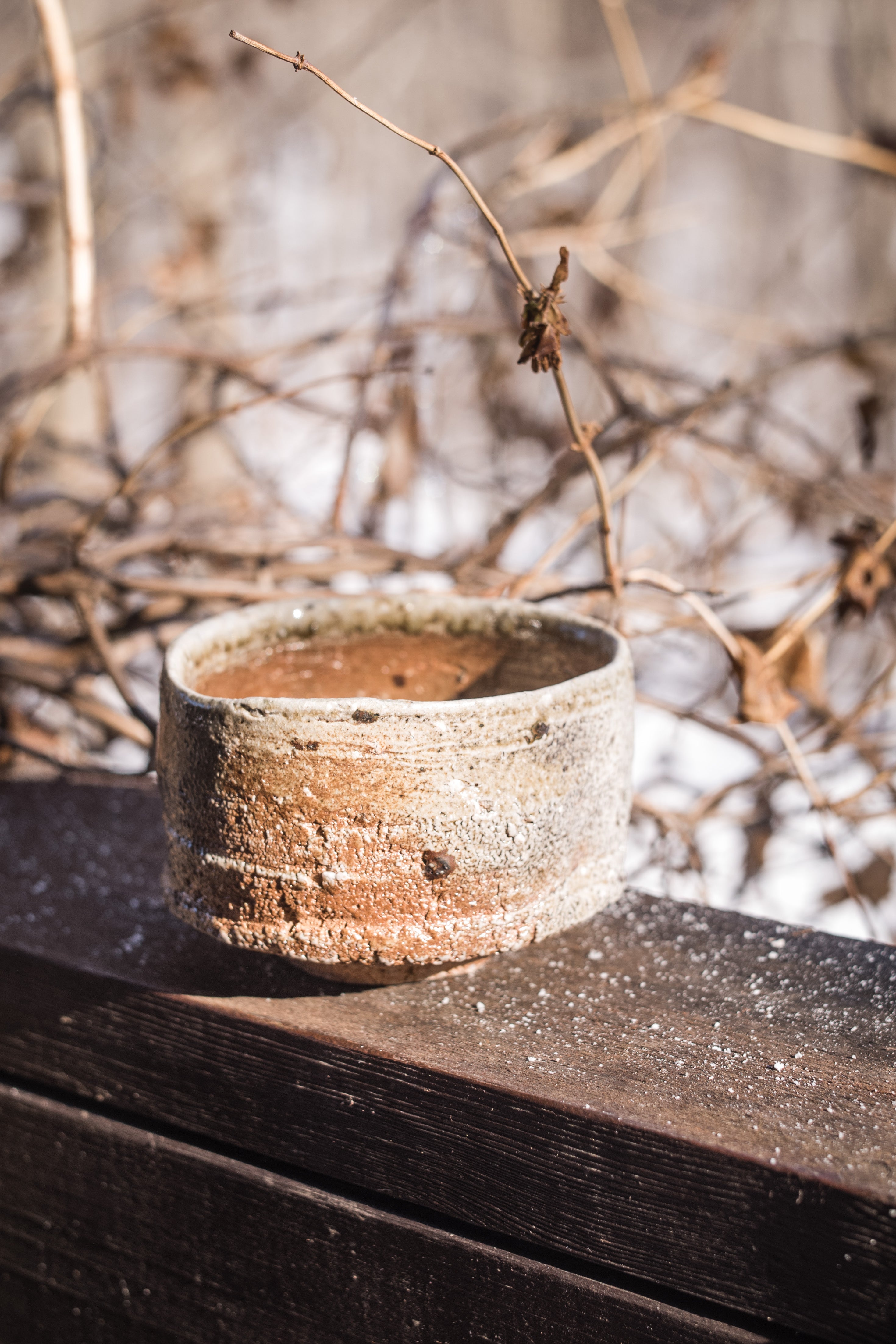 Randy Johnston, Teabowl, native clay, natural ash