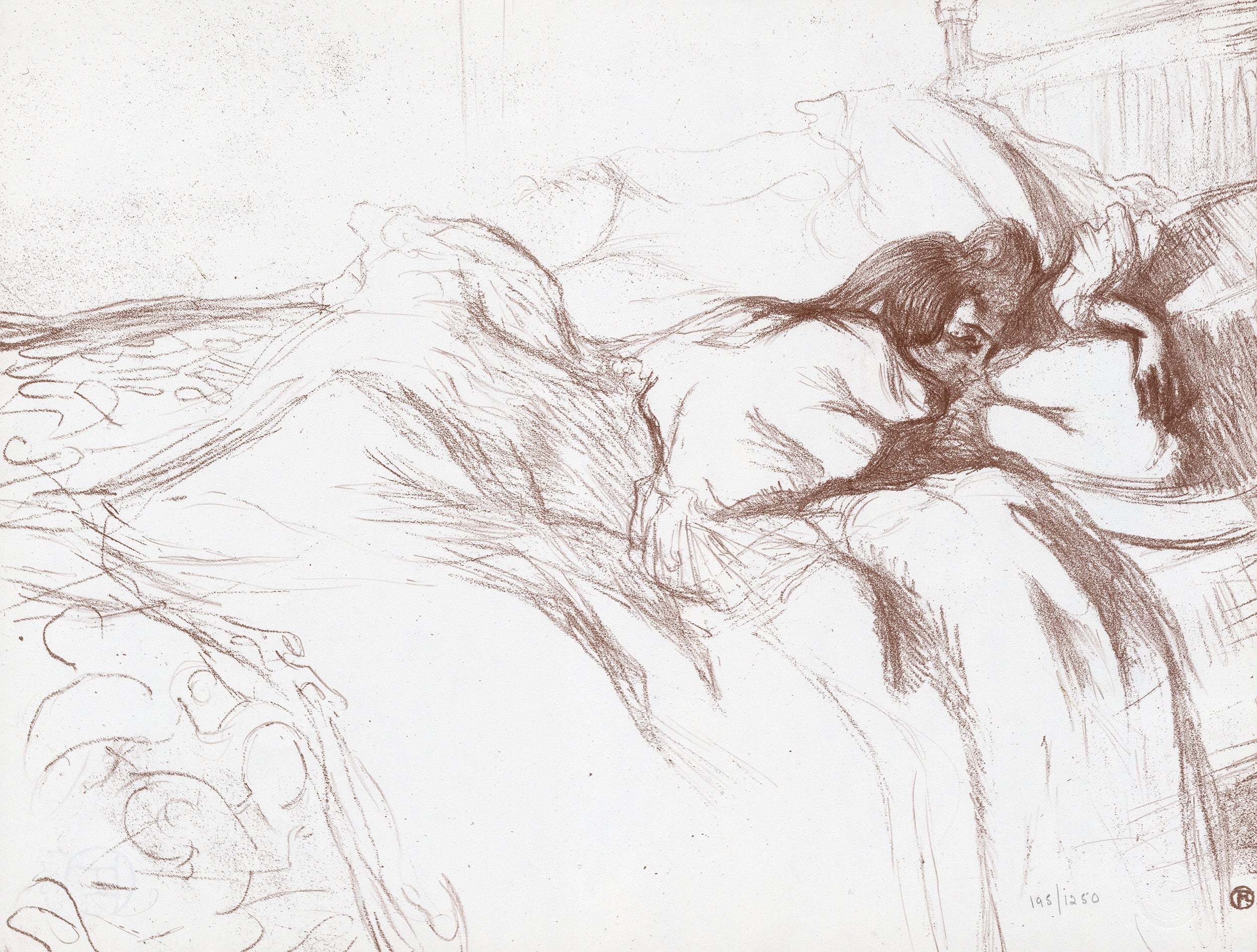 Femme couchée, Elles, 1969, by Henri de Toulouse-Lautrec