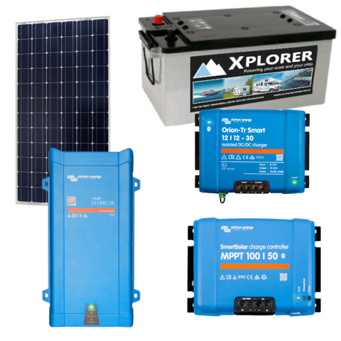 Solar kit with Inverter, Leisure battery and Dc to Dc Charger