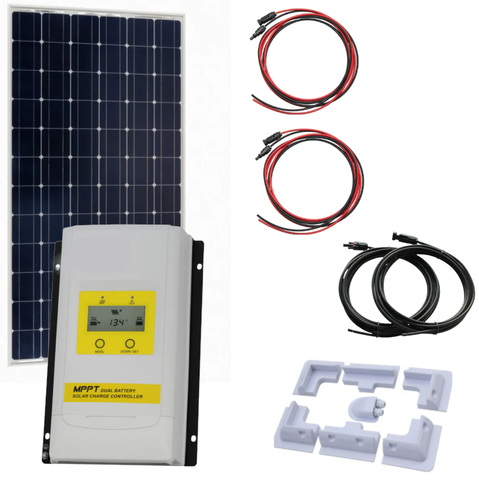 Dual solar battery charging kits