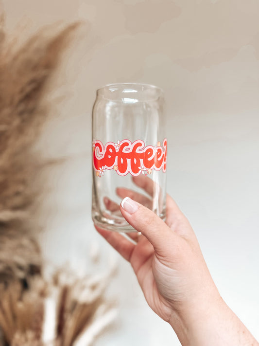 Iced Coffee and Sunshine Cup, Iced Coffee Glass Cup, Cute Aesthetic Gl –  Powered By Daisies