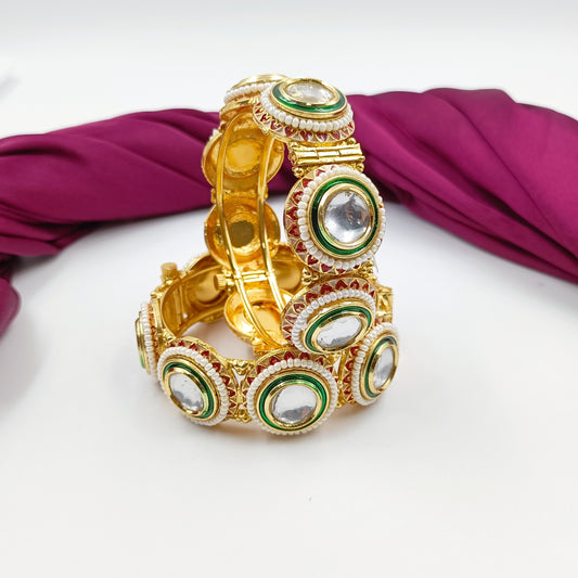 Beautiful Round Shaped real Kundan Bangles