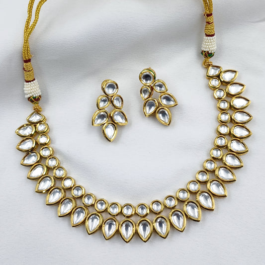 Blooming Droplet Designer Kundan Necklace Set