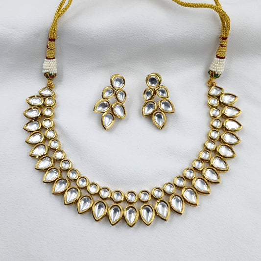 Blooming Droplet Designer Kundan Necklace Set