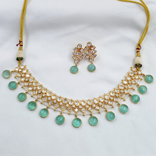 Attractive Droplet Designer Kundan Necklace Set