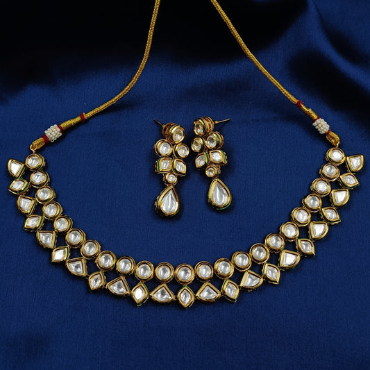 Dazzling Unique Designer Kundan Necklace Set