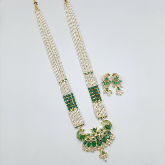 Attractive Peafowl Designer Long Pearl Set