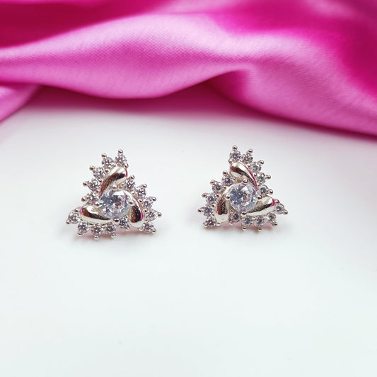 92.5 Silver Triangular Shape Design Studd Shree Radhe Pearls