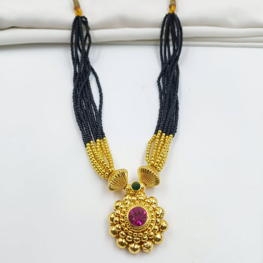 Floret Design Traditional Thushi Mangalsutra Shree Radhe Pearls