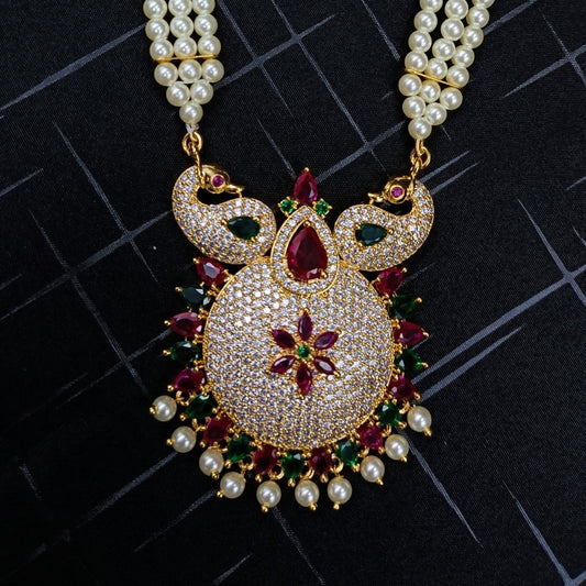 Traditional Maharashtrian Pearl RaniHaar With Earrings Shree Radhe Pearls