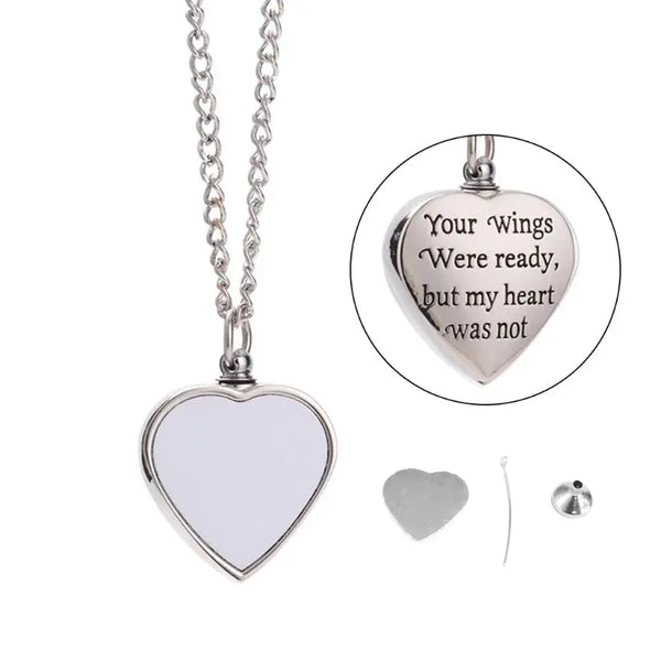Heart&Love Letter Tag Pendant Necklace Chain Sublimation Blank