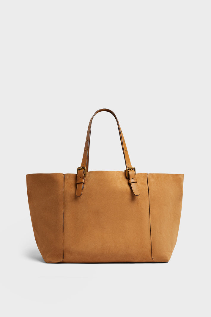 Camel Suede Simple Tote