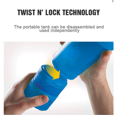 Innovative Twist N' Lock Technology for Secure Shaker Bottle Compartments