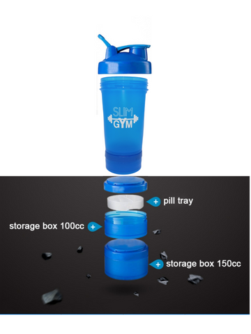 Easy Connect and Versatile Compartments in Shaker Bottle for Gym Goers