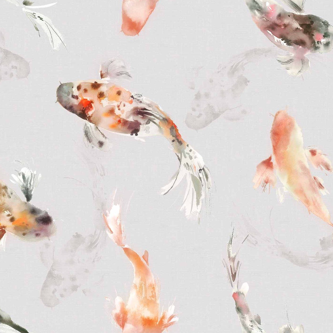 Koi Carp Carp Amber Wide Width Wallpaper