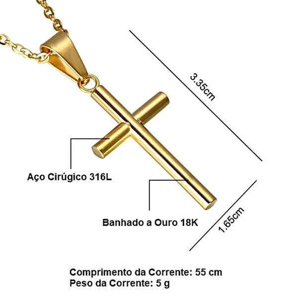 Corrente Banhada a Ouro, Fé Cristã, Sofisticação, fé, proteção, devoção, qualidade premium, colar poderoso, oração, cristã, bíblia, cruz, crucifixo,  Crucifixo Moderno, semijoia de luxo, homem moderno, look masculino, acessórios masculinos, crucifixo religioso, crucifixo feminino