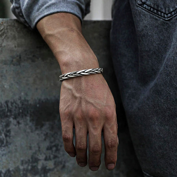silver-plated men's bracelet
