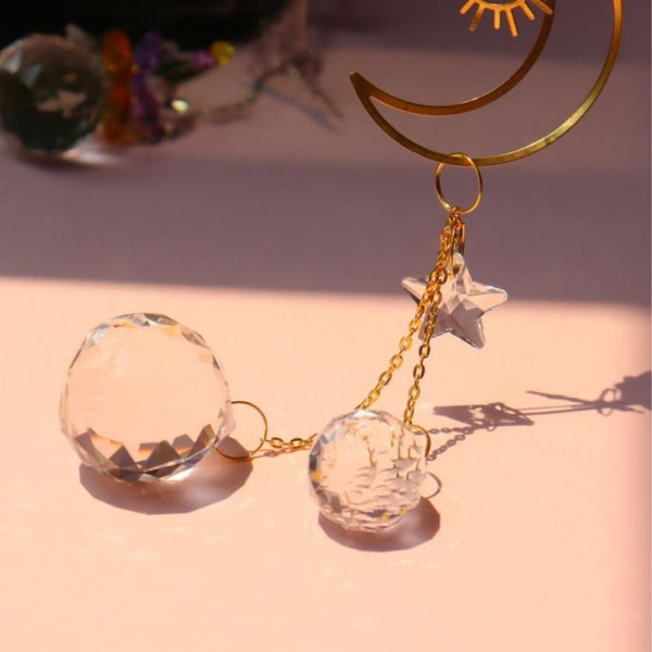 suncatcher, apanhador de sol, decoração, decoração mística, móbile, cristais, feng-shui, energia positiva, harmonia do lar