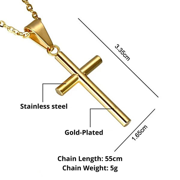 Gold-Plated Chain, Christian Faith, Sophistication, faith, protection, devotion, premium quality, powerful necklace, prayer, Christian, Bible, Cross, Modern Crucifix, Luxury Fashion Jewelry, Modern Man, Masculine Look, Men's Accessories, Religious Crucifix, Women's Crucifix
