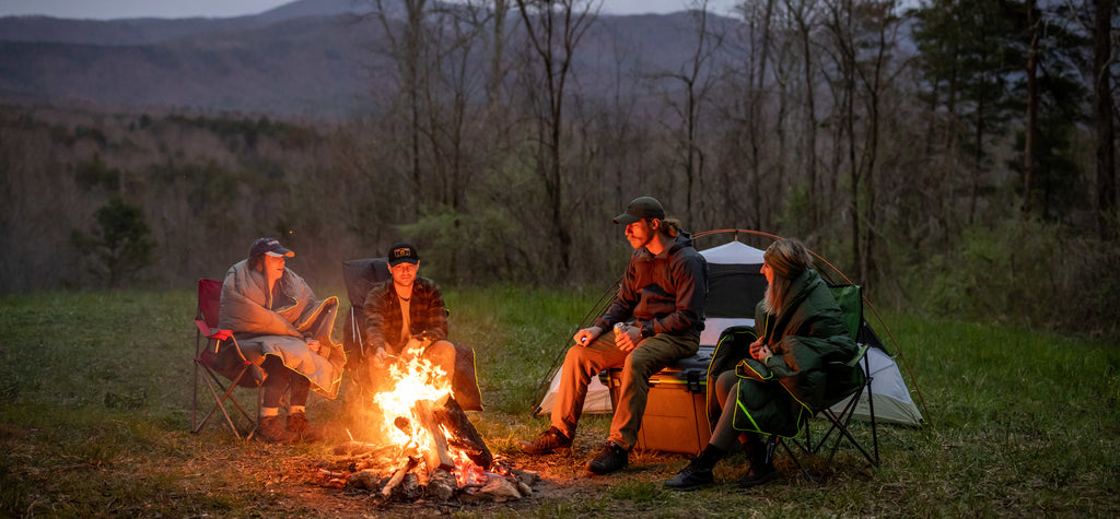 Pelican Outdoor Woobie Blanket by the Campfire