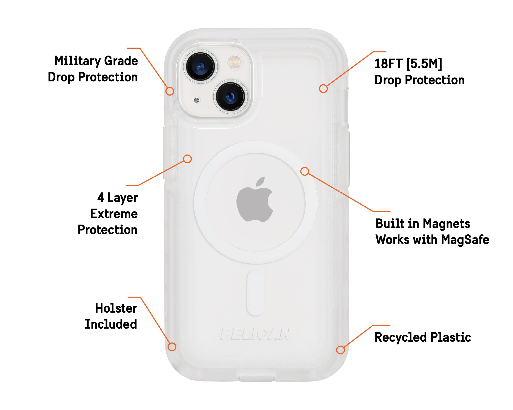 Pelican Voyager Clear Works with MagSafe for iPhone 13