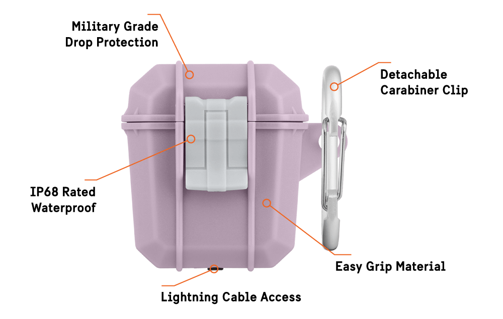 Marine Case for Airpods Headphones - Mauve Purple