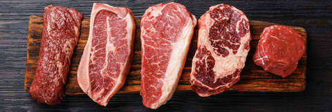 Different cuts of beef meat