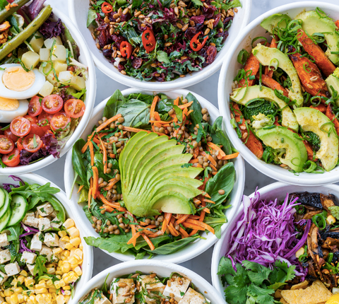 Healthy salad food bowls
