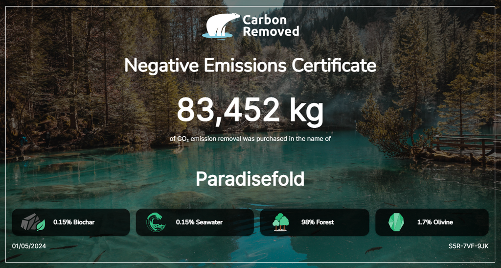 Paradisefold Negative Emissions