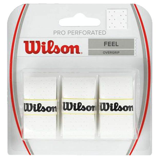 Caja 60 Overgrips Wilson Padel Blanco Pro Perforados - Sports Equipe