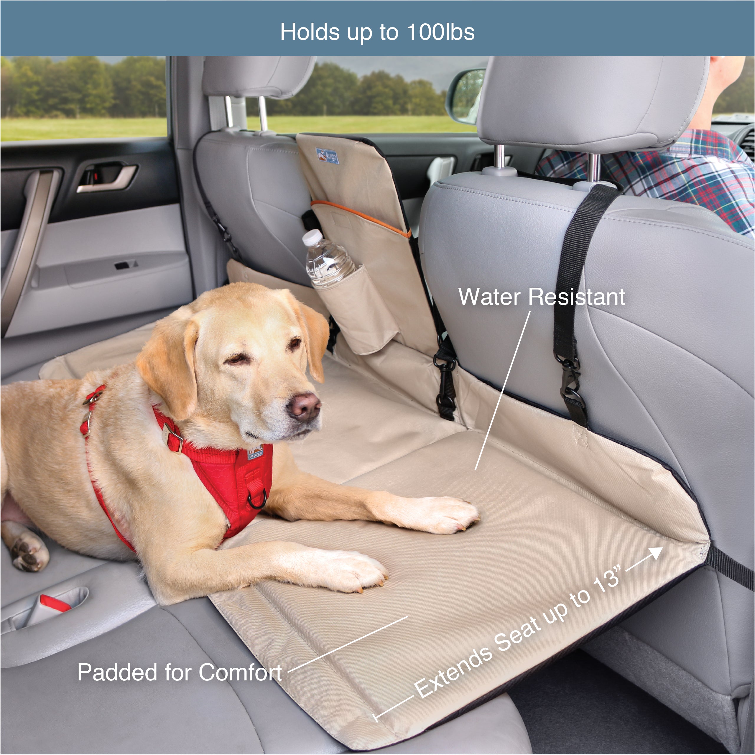 Dog Car Seat Extender with Storage, Suitable for Dogs up to 100lbs, Car  Seat Gap Filler, Protect Dogs Not Fall Into The Floor Area, Dog Car Seat  for