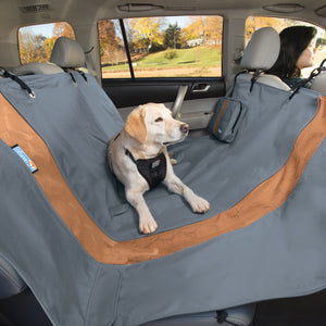 Kurgo Heather Half Dog Hammock Half Car Seat Cover for Pets, Pet