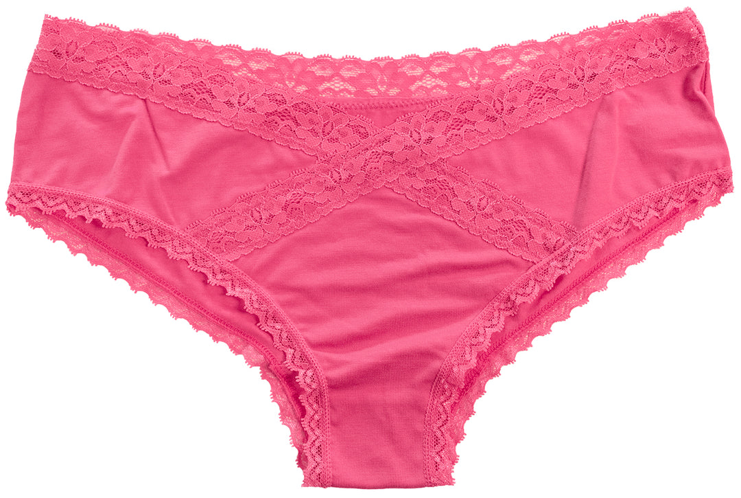 Ruched Cotton and Lace Cheeky – Love Libby Panties