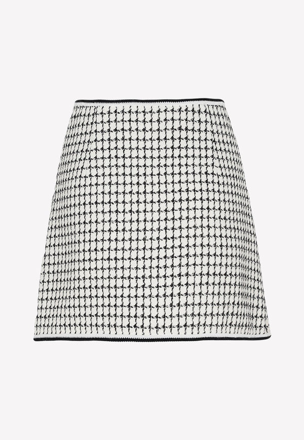 Tweed Check A-line Mini Skirt