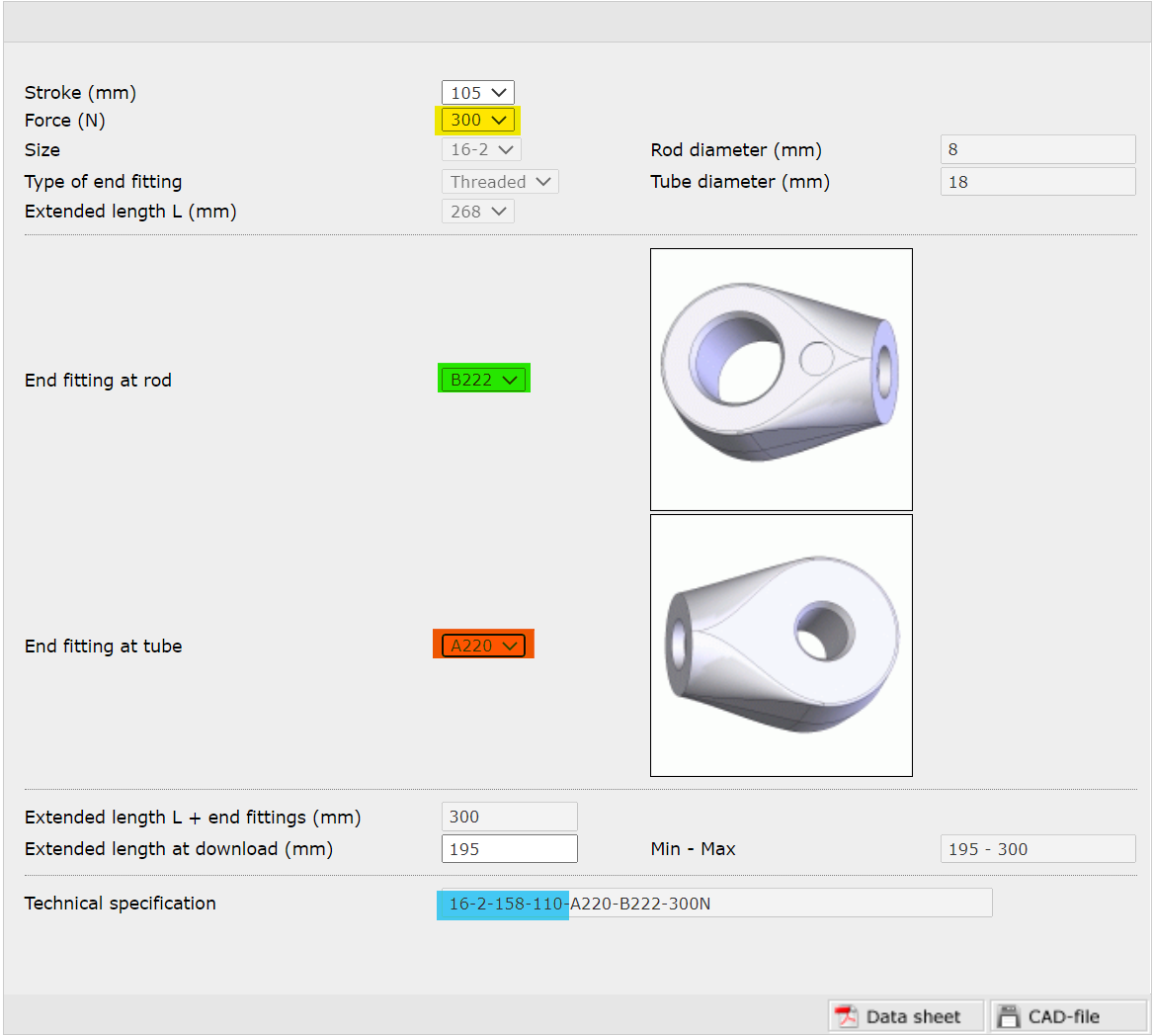 CAD GAS SPRING