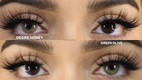 green and brown colored contact lenses