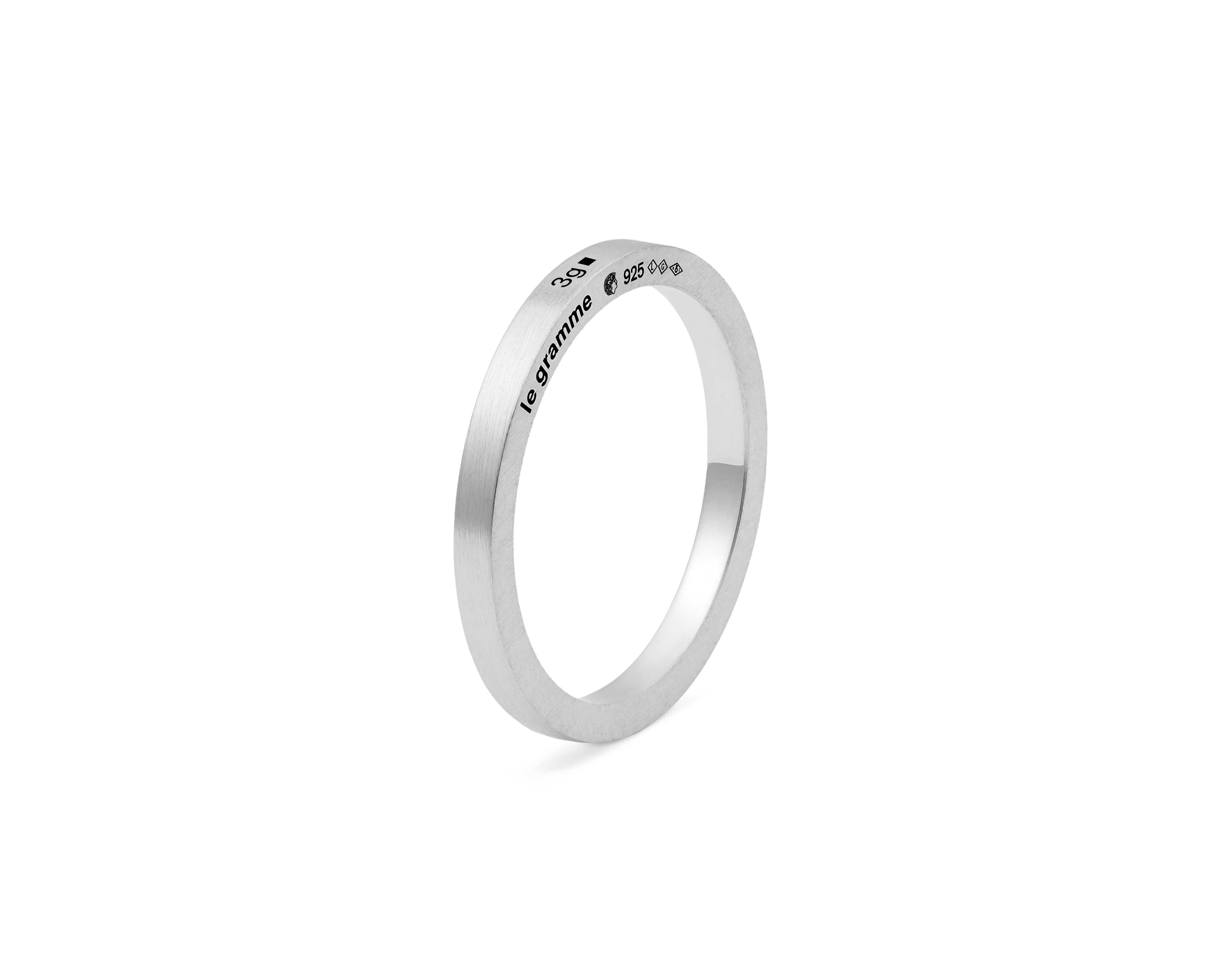 Le Gramme 9g Brushed Sterling Silver Ribbon Ring | Stattics - Mens 