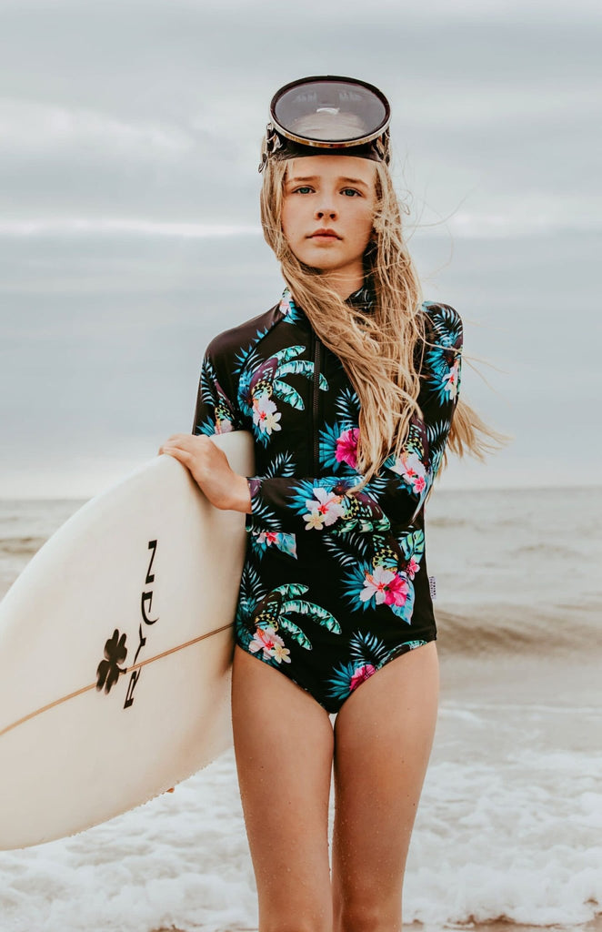 Teen / Tween Girl Frill Sleeve Swimsuit - Tropic of Unicorn™