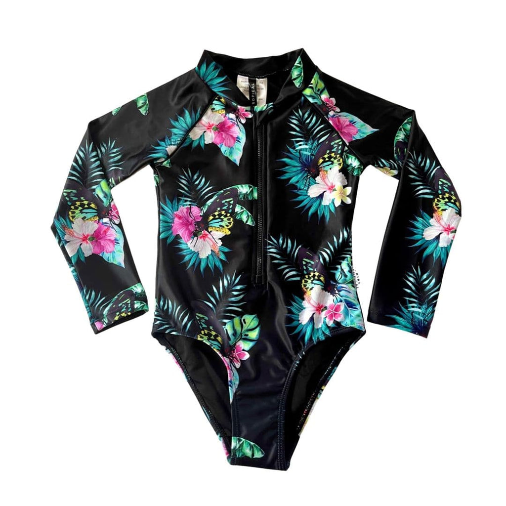Long Sleeve Swimsuit For Tween Girls Tween Swimwear Tribe Tropical