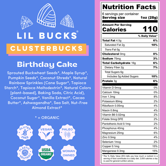 Birthday Cake Clusterbucks Nutrition Facts