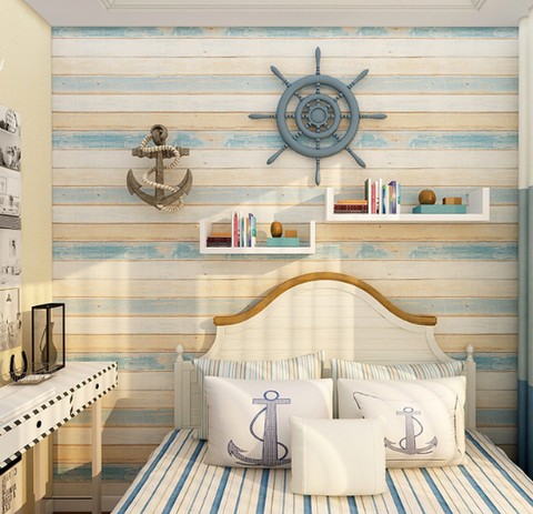 coloribbon self-adhesive mediterranean style wood grain pattern wallpaper