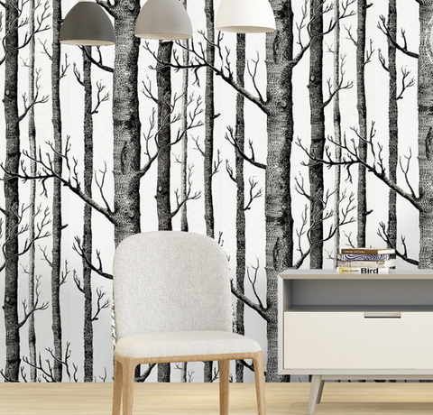 white birch tree wallpaper