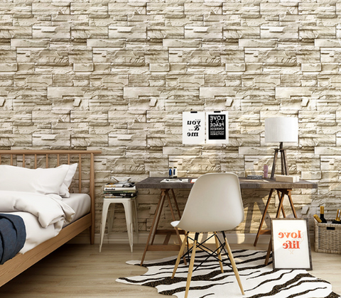 bedroom brick wallpaper