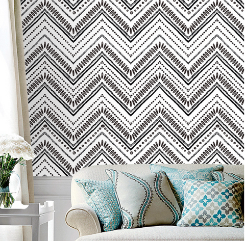 coloribbon PVC geometric wave pattern wall mural