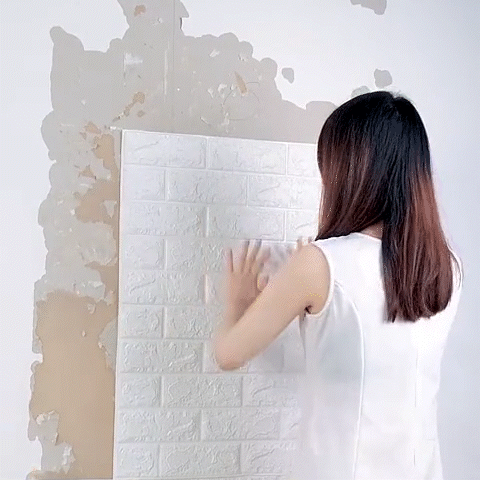 use 3d peel and stick wallpaper