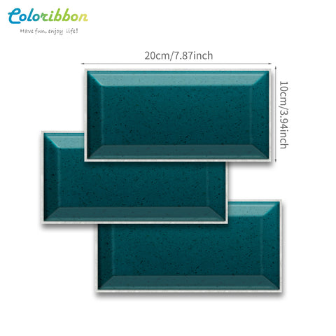 size of coloribbon peel and stick 3d turquoise decorative waterproof tile sticker