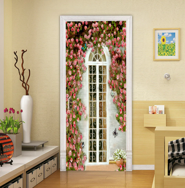 3D Flowers Window Door Sticker